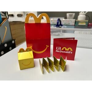 Lil McDonald's New 2025 Happy Meal Toy - Lil Mini Happy Meal Box Gold Golden